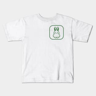 Green Bunny Cute Minimalist Aesthetic Design Kids T-Shirt